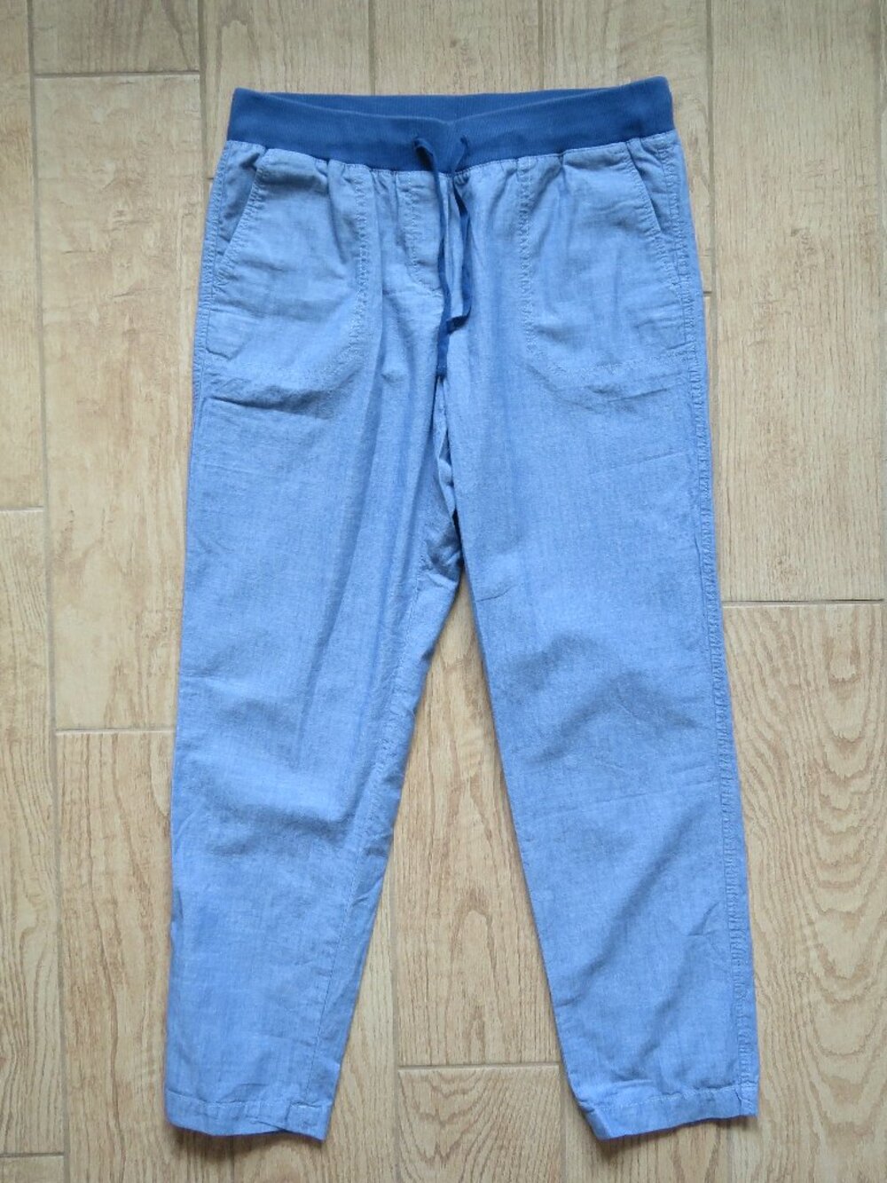 Talbots Cotton Drawstring Pants with Pockets Women's Size 6 Blue